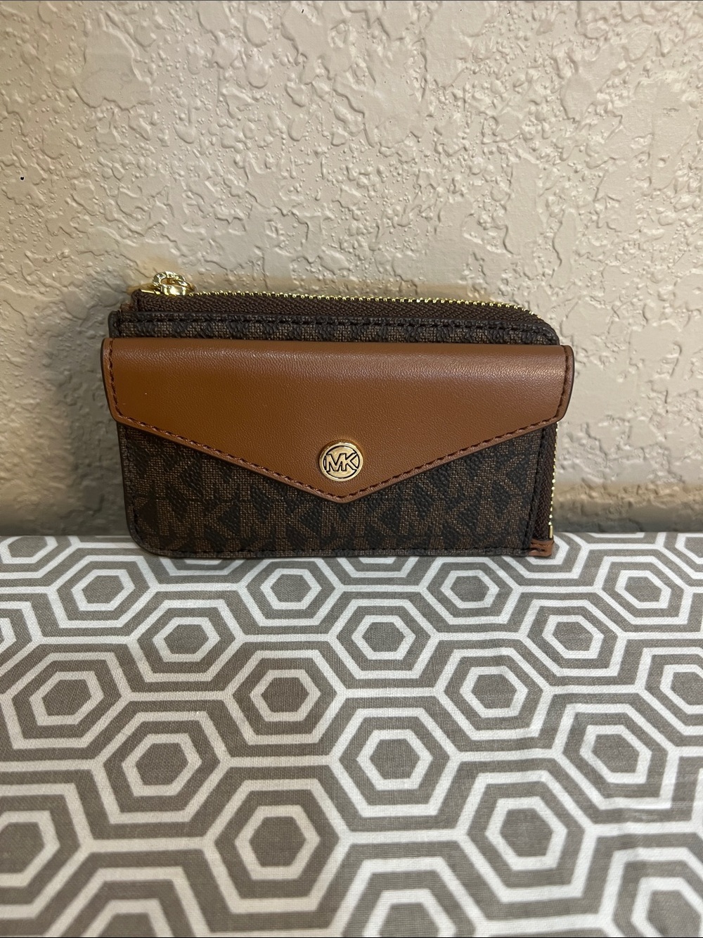 Michael Kors Brown SM CNR ZIP card holder